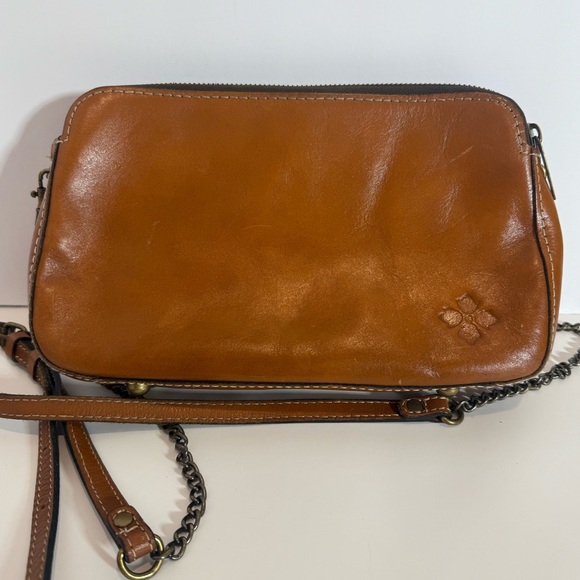 Patricia Nash Brown Leather Small / Mini Crossbody Double Zip Bag - Picture 1 of 13